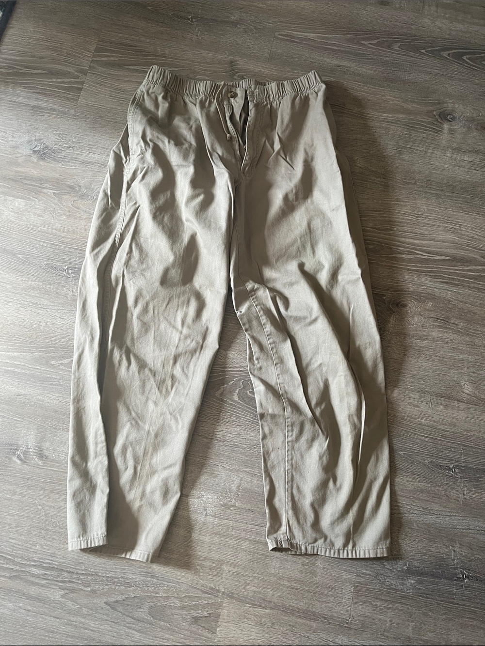 Towncraft Lightweight Khaki Elastic-Waist Chinos